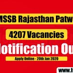 RSMSSB Patwari 4207 Vacancies 2019-20 Notification Out