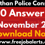Rajasthan Police Constable Answer Key - 6th November 2020