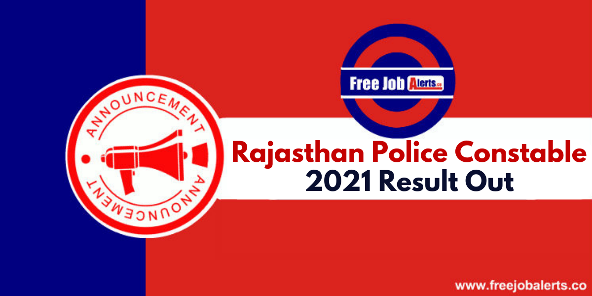 Rajasthan Police Constable Result 2021 - Name Wise/Roll Number Wise